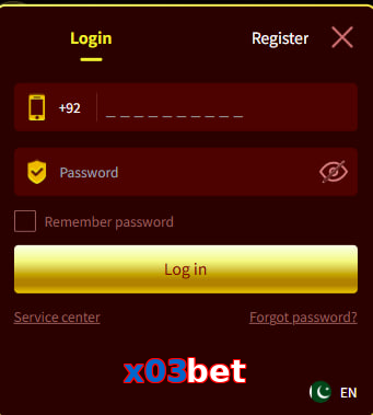 X03bet login preview